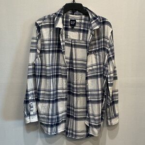 GAP Navy and White Checkered Shirt